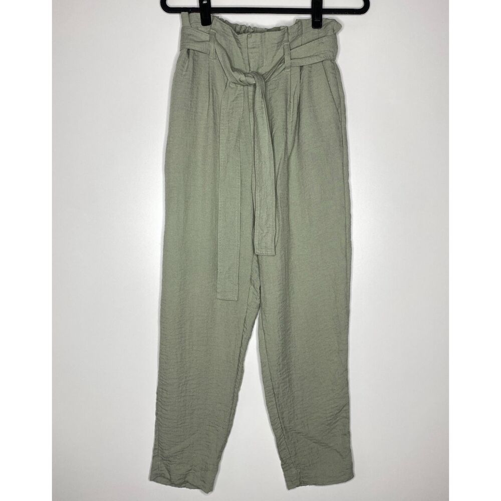 A New Day Paper Bag Crinkle High Waist Ankle Pants Women's Size Small
